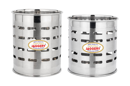 JAGGERY Stainess Steel Cutlery Holder,Pen, Brush, Spoon Stand , Dining Table Multi Purpose Stand, (Combo Pack of 2)