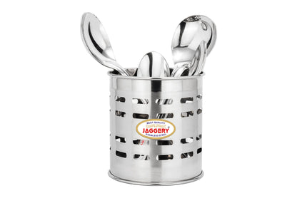 JAGGERY Stainess Steel Cutlery Holder,Pen, Brush, Spoon Stand , Dining Table Multi Purpose Stand, (Combo Pack of 2)