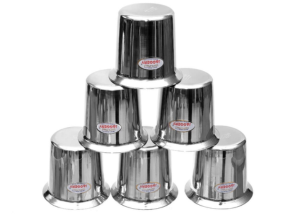 JAGGERY-Steel Glass Extra Heavy and Sturdy Steel Coffee and Tea Glass Set of 6 Capacity 200ml