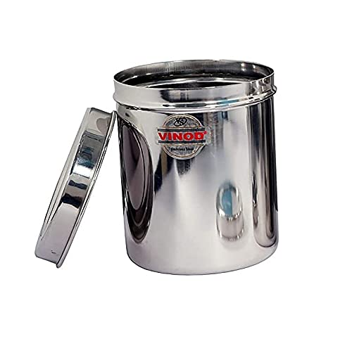 Vinod Stainless Steel Tall Container, (capacity - 2 litre) Deep Dabba, Canister