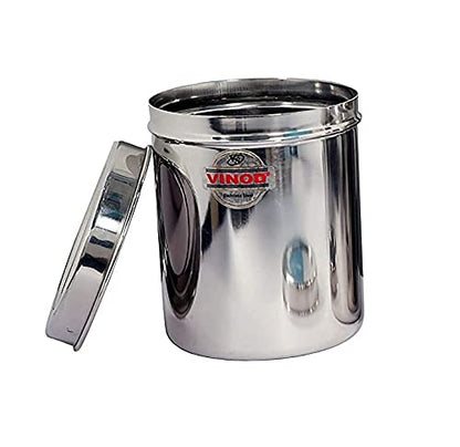 Vinod Stainless Steel Tall Container, (capacity - 2 litre) Deep Dabba, Canister
