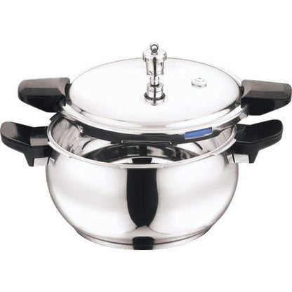 Vinod Magic Stainless Steel 3-in-1 Pressure Cooker with Pressure Lid, Straining Lid and Glass Lid