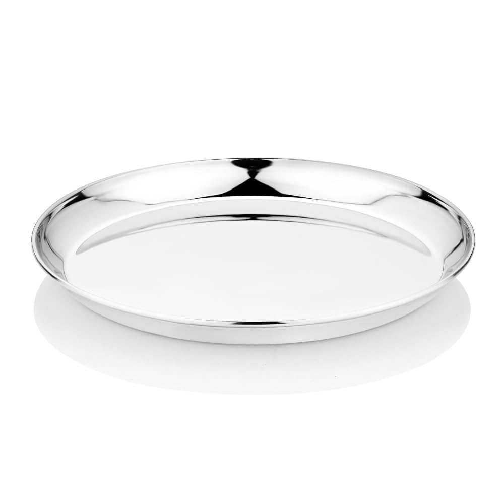 Vinod Stainless Steel Plate - Set of 6, Smokey Grey, Small (VINODTTGB186)