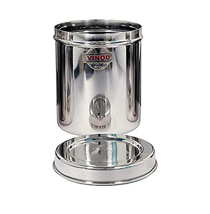 Vinod Stainless Steel Tall Container, (capacity - 2 litre) Deep Dabba, Canister