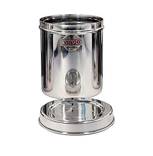 Vinod Stainless Steel Tall Container / Container with Lid, Deep Dabba, Silver
