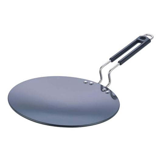 Vinod Pearl Hard Anodized Aluminium Concave Tawa, 26.5cm, Black