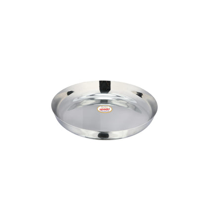JAGGERY Stainless Steel Rice Platter to Serve Rajma Chawal, Chhole Chawal Or Curry Rice Bowl, Diameter - 21cm (8.26 Inch) Pack of 2 Pcs Thali/Plate