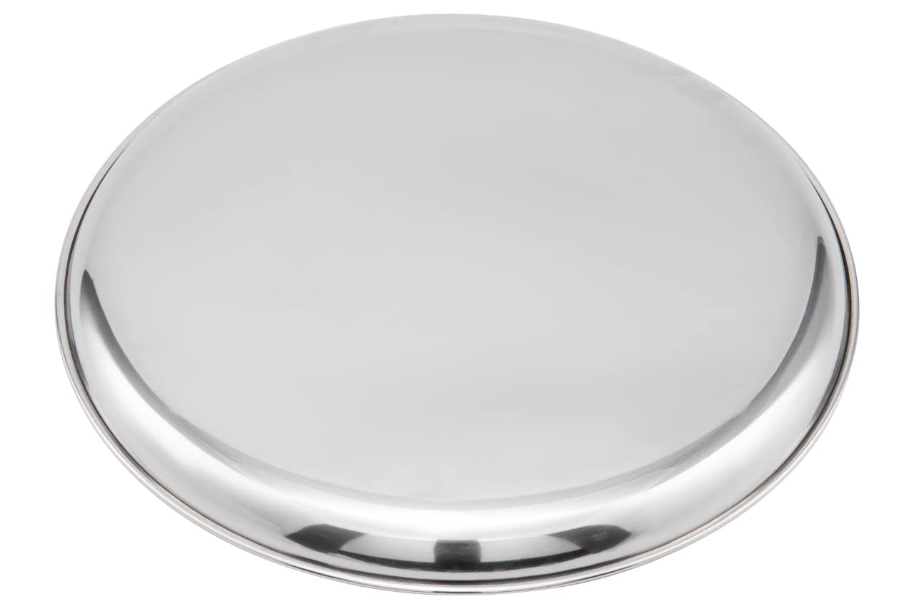 JAGGERY® Stainless Steel Dinner Thali, Lunch Dinner Thali Plates, Bangla Bogi Jumbo Plate,Pack of 4, Dia - 28.4Cm