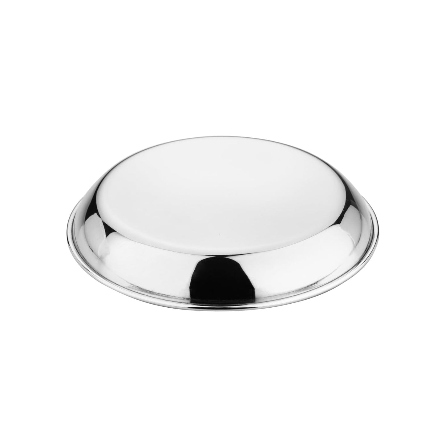 Vinod Stainless Steel Round Beeding Halwa Plate, Set of 6 Pcs