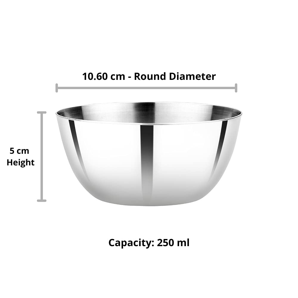 VINOD Stainless Steel Two Tone Bowl Set of 6 Pcs
