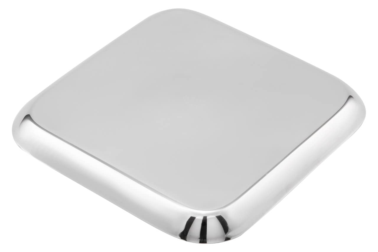 JAGGERY Stainless Steel Square Medium Dinner Plate Pack of 2 (L&W - 23cm, Weight Approx - 409 gram per Plate) Mirror Finish for Lunch, Salad Tray, Serving Tray or Snacks Plate