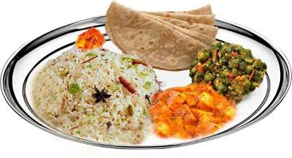Vinod Stainless Steel Rajbhog Plate, Dinner Plate (Dia-28.5 cm, Pack of 4)
