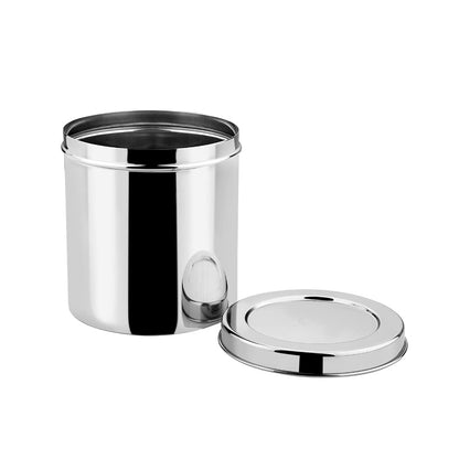 Vinod Stainless Steel Deep Dabba 500 ml - Set of 6 Pieces, Airtight Steel Container, Silver, Small
