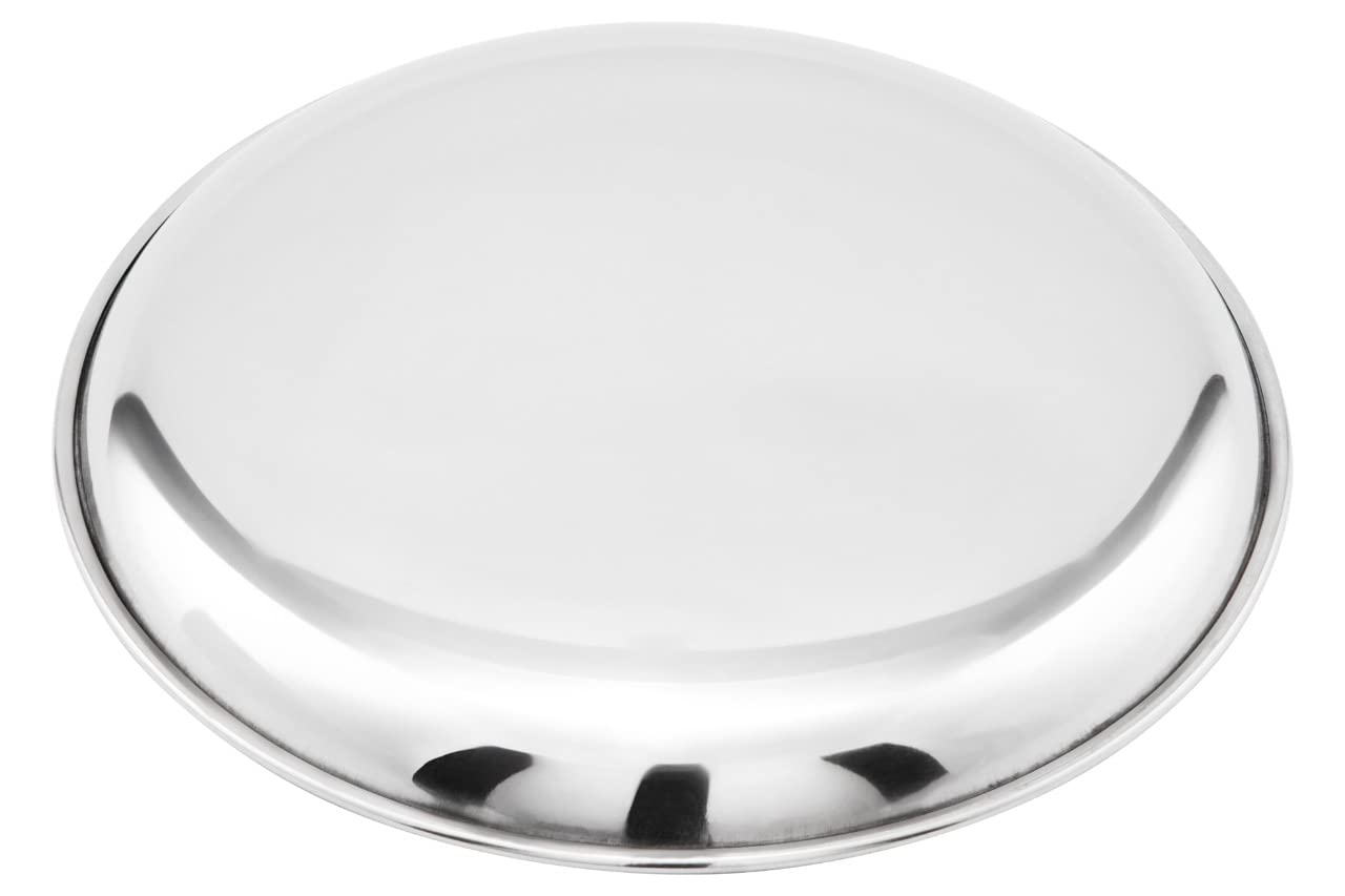 JAGGERY® Stainless Steel Dinner Thali, Lunch Dinner Thali Plates, Bangla Bogi Half Plate,Pack of 6, Dia- 21 cm