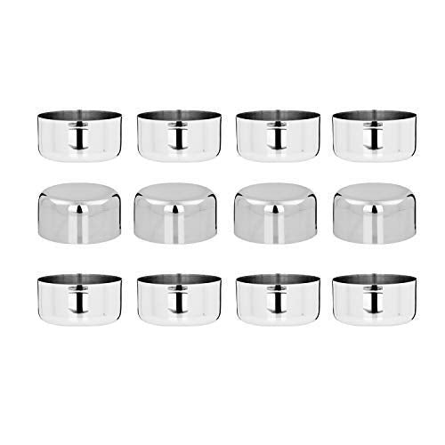 VINOD Stainless Steel Solid Kartori Bowl - Set of 12 Pcs, Bombay Vati