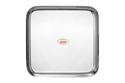 JAGGERY Stainless Steel Heavy Gauge Mirror Finished Square 5 pcs Thali Set, Dinner Set