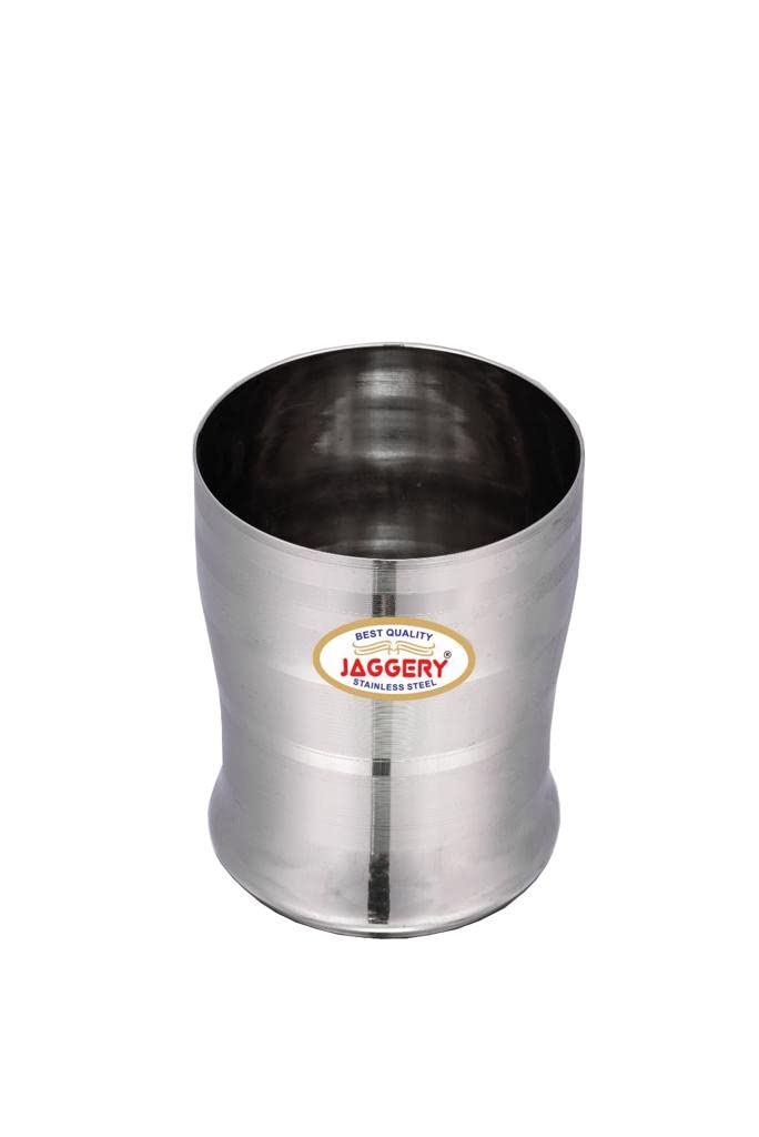 JAGGERY Stainless Steel  Water Milk Juice Glass Set (350ml, Eco)