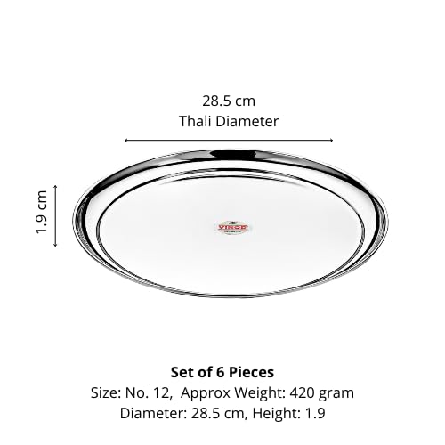 Vinod Stainless Steel Dinner Plate Rajbhog