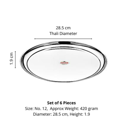 Vinod Stainless Steel Dinner Plate Rajbhog