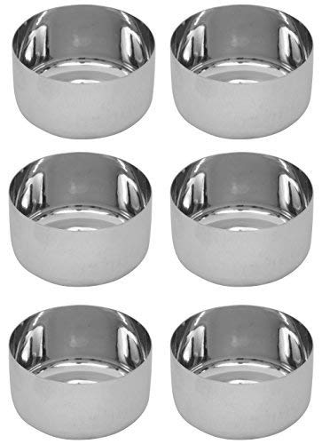 VINOD Stainless Steel Solid Kartori Bowl - Set of 6 Pcs, Bombay Vati