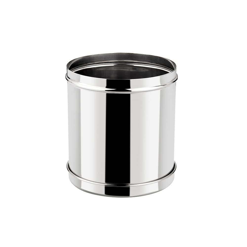 Vinod Stainless Steel Deep Dabba 500 ml - Set of 6 Pieces, Airtight Steel Container, Silver, Small