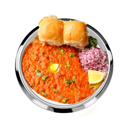 Vinod Stainless Steel Two Tone Plate, Lunch & Dinner Plate, Set of 4 Pieces, Diameter 31.5 cm, Smokey Grey, Large