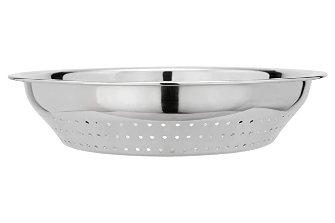 JAGGERY Stainless Steel Multipurpose Heavy Gauge Hole Parat, Rice Strainer,Chalni (Dia - 35 cm)