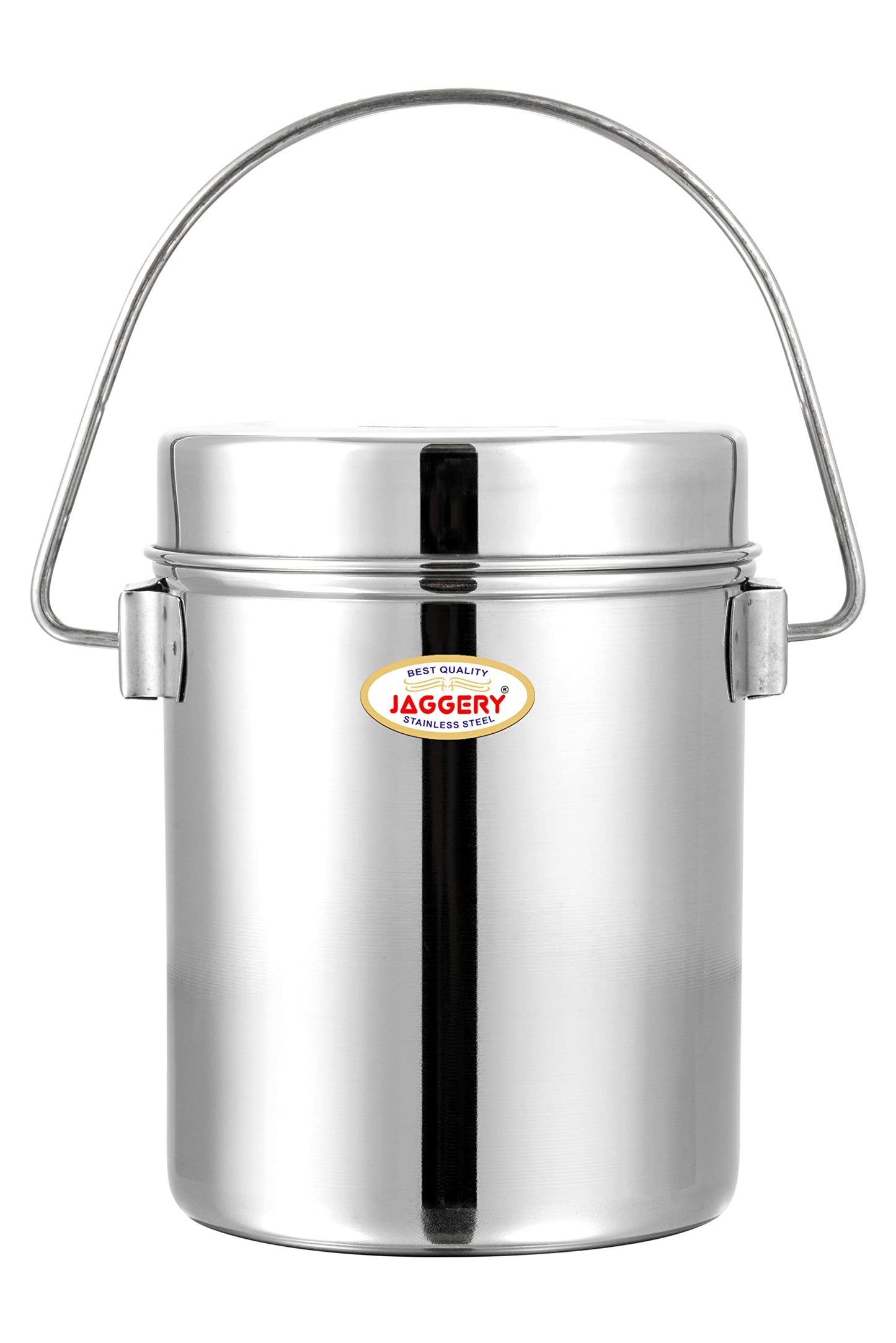 JAGGERY Stainless Steel Milk Pot, Container With Handle, Ghee Can, Oil Dabba
