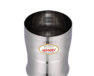 JAGGERY® Stainless Steel Drinking Serving Water Milk Juice Glass Glasses Set, 350ml (Eco, Pack of 12)