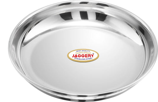JAGGERY Steel Halwa Plate, for Snacks and Dessert