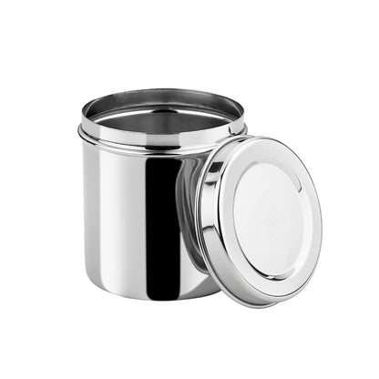 Vinod Stainless Steel Deep Dabba 500 ml - Set of 6 Pieces, Airtight Steel Container, Silver, Small
