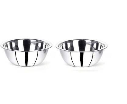 VINOD Steel Mixing Bowl, Serving Donga Pack of 2 pcs