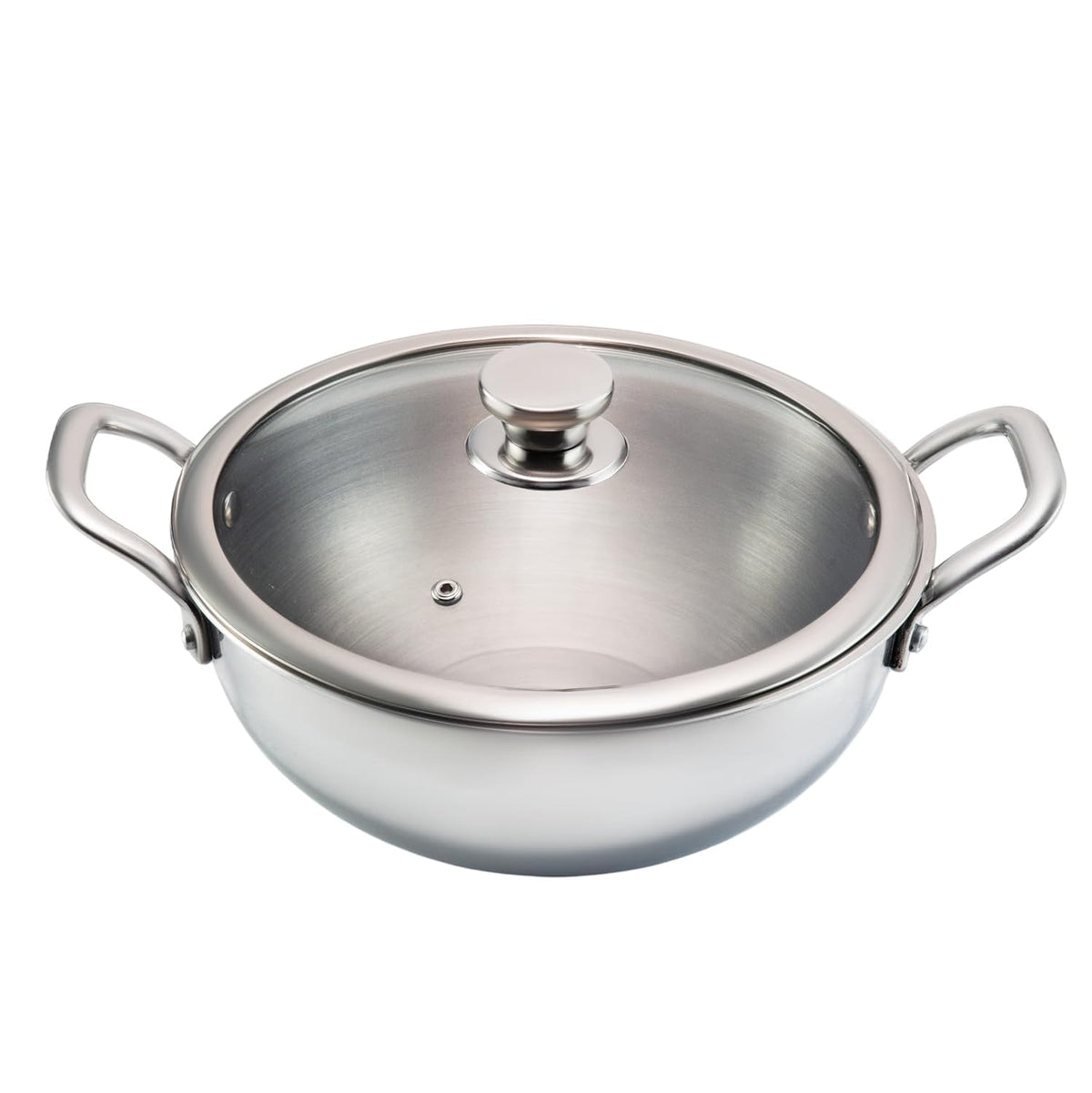 JAGGERY Triply Cookware Combo Set | 2.5 L Deep Kadai, 22 cm Frypan with Common Glass Lid & Medium Tadka Pan | Induction Friendly Triply Stainless Steel Cookware