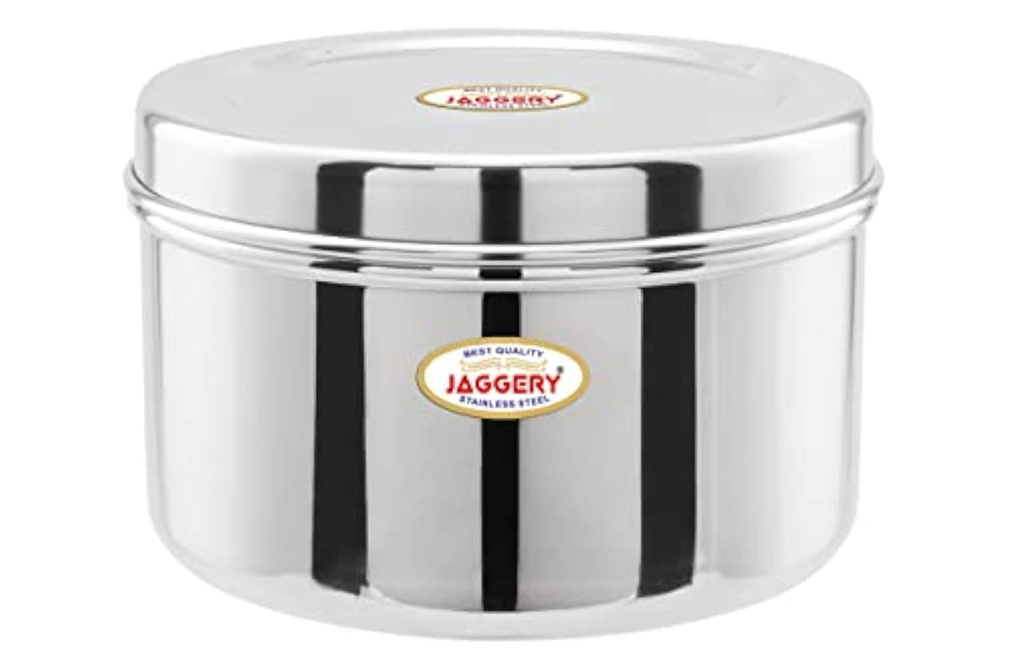 JAGGERY Brand Heavy Gauge Stainless Steel Container/Storage Box/Deep Betha Dabba/Grocery Canister/Multipurpose Dibba, for Laddu/Papad/Chips/idli/snacks/sweets/chapati,puri etc (10no.)