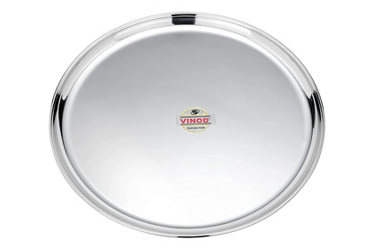 Vinod Mirror Finished Bangla Bogi Steel Half Dinner Plate - Pack of 6 (Dia: 21Cm, 8.3 Inch)