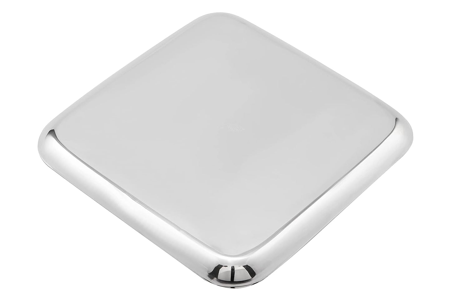 JAGGERY Stainless Steel Square Small Plate Pack of 4 (L&W - 20.5 cm, Weight Approx - 288 gram per Plate) Mirror Finish for Lunch, Salad Tray, Serving Tray Snacks Plate