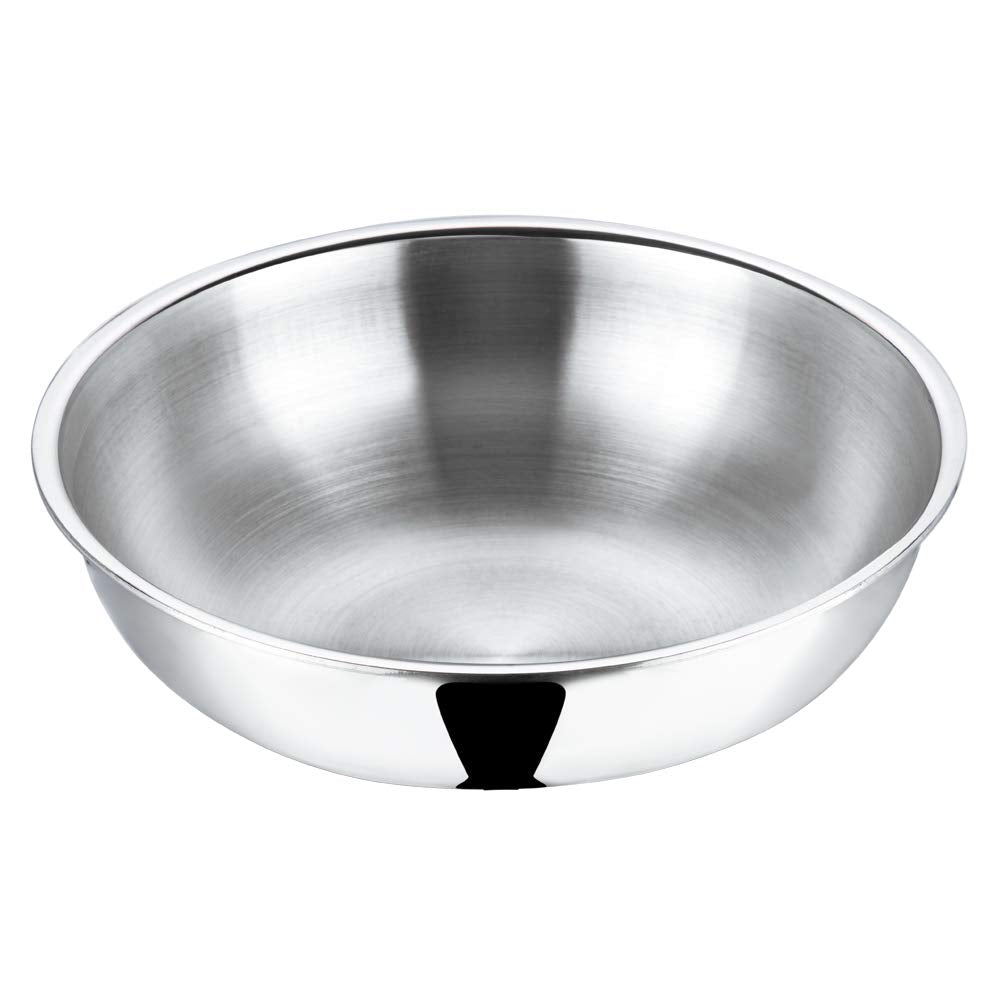 Vinod Platinum Triply Stainless Steel Tasla/Kadai | Heavy Bottom, Fast & Even Heating, Induction and Gas Base Kadhai for Frying & Dough