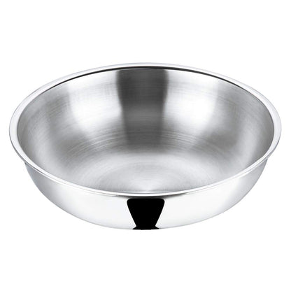 Vinod Platinum Triply Stainless Steel Tasla/Kadai | Heavy Bottom, Fast & Even Heating, Induction and Gas Base Kadhai for Frying & Dough