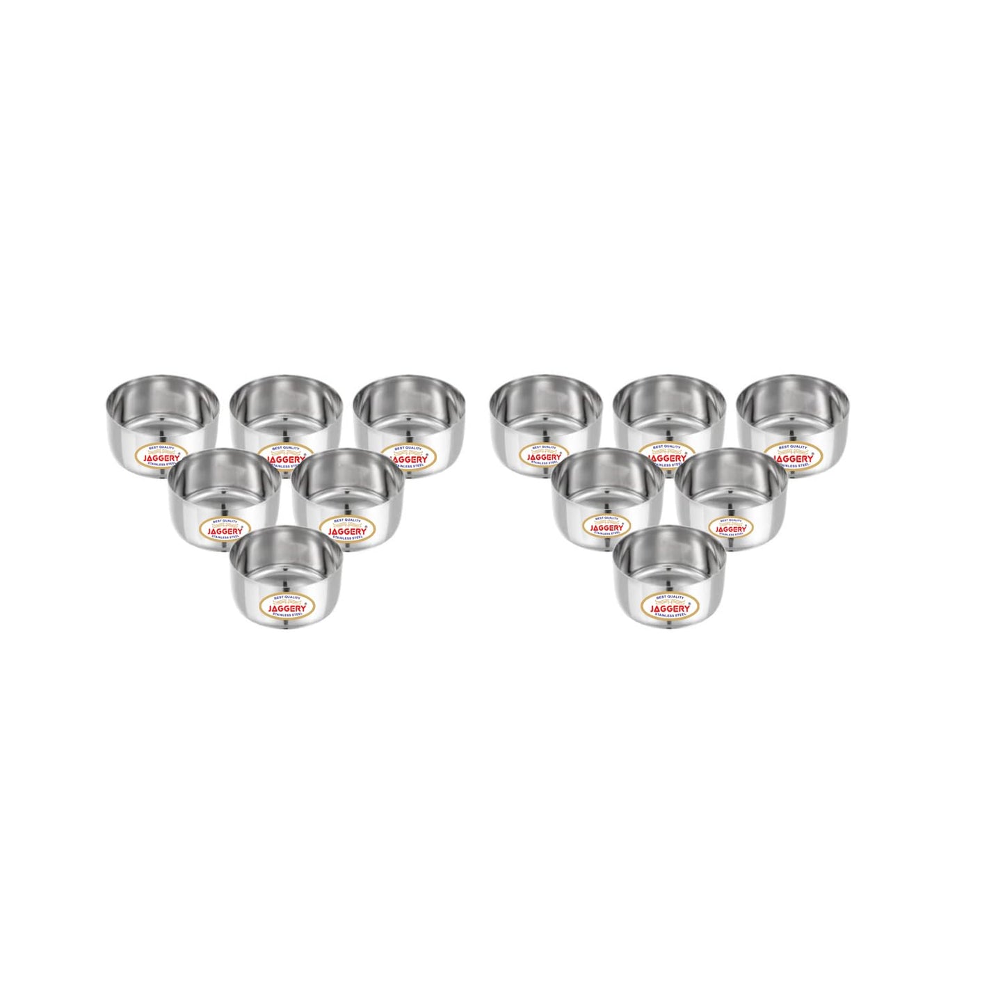 JAGGERY Stainless Steel Bombay Vati, katori, Set of 12 pcs
