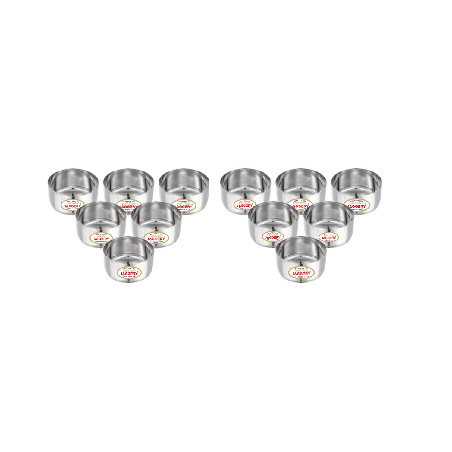 JAGGERY Stainless Steel Bombay Vati, katori, Set of 12 pcs