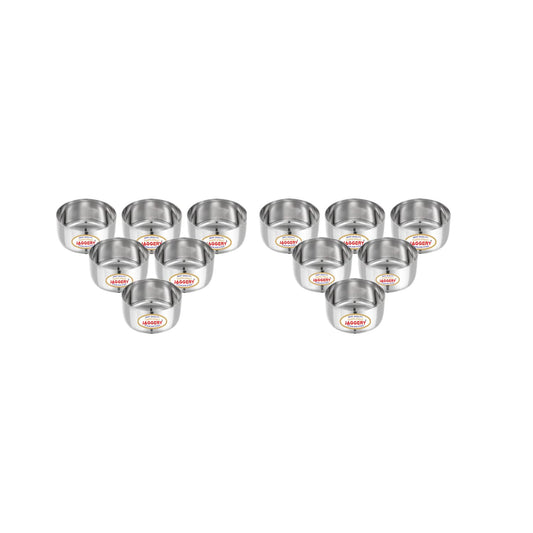 JAGGERY Stainless Steel Bombay Vati, katori, Set of 12 pcs
