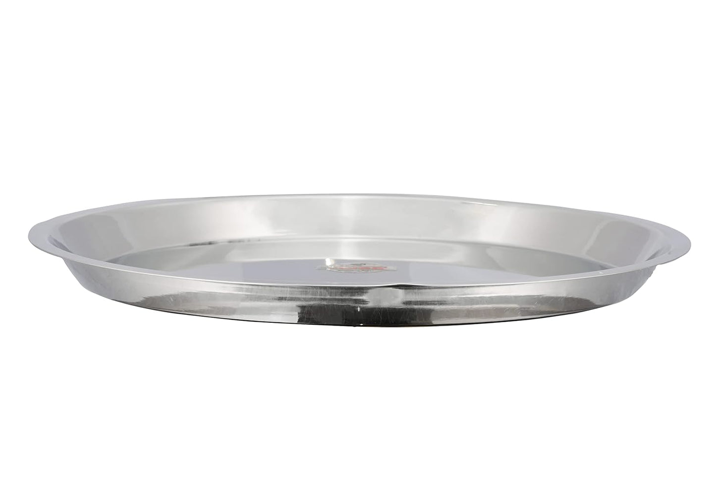 Vinod Stainless Steel Breakfast/Lunch/Dinner Plates with High Shiny Polish (Heavy Gauge) Bhojan Thali (Pack of 2, Dia- 34 cm)