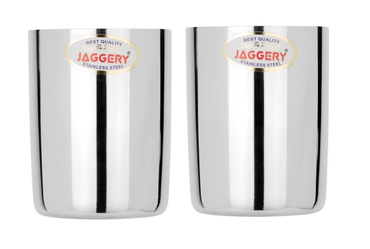 JAGGERY Stainless Steel Drinking Glass Set (Amrpali 400ml)