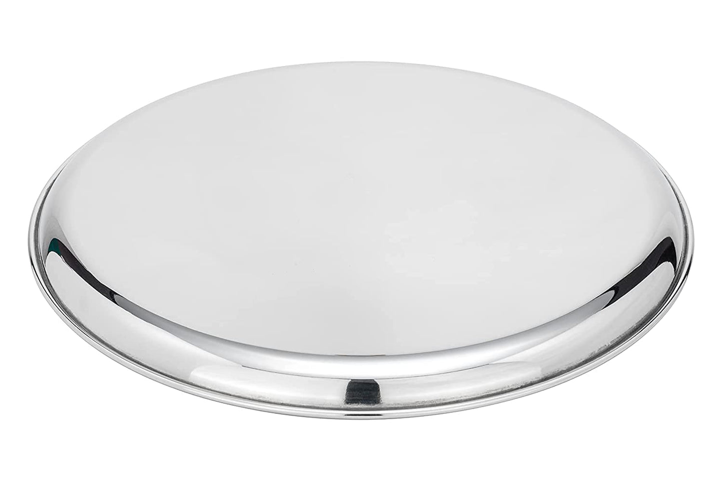 Vinod Mirror Finished Bangla Bogi Steel Dinner Plate - Pack of 6 (Dia: 26 Cm, 10.4 Inch)