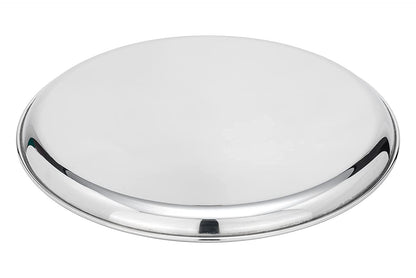 Vinod Mirror Finished Bangla Bogi Steel Half Dinner Plate - Pack of 6 (Dia: 21Cm, 8.3 Inch)
