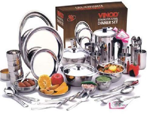 Vinod Steel Stainless Steel Dinner Set - 51 Pieces,