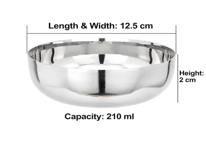 JAGGERY Heavy Gauge Apple Halwa Plates (Dia-11.5cm, H- 3.3cm, 210ml)