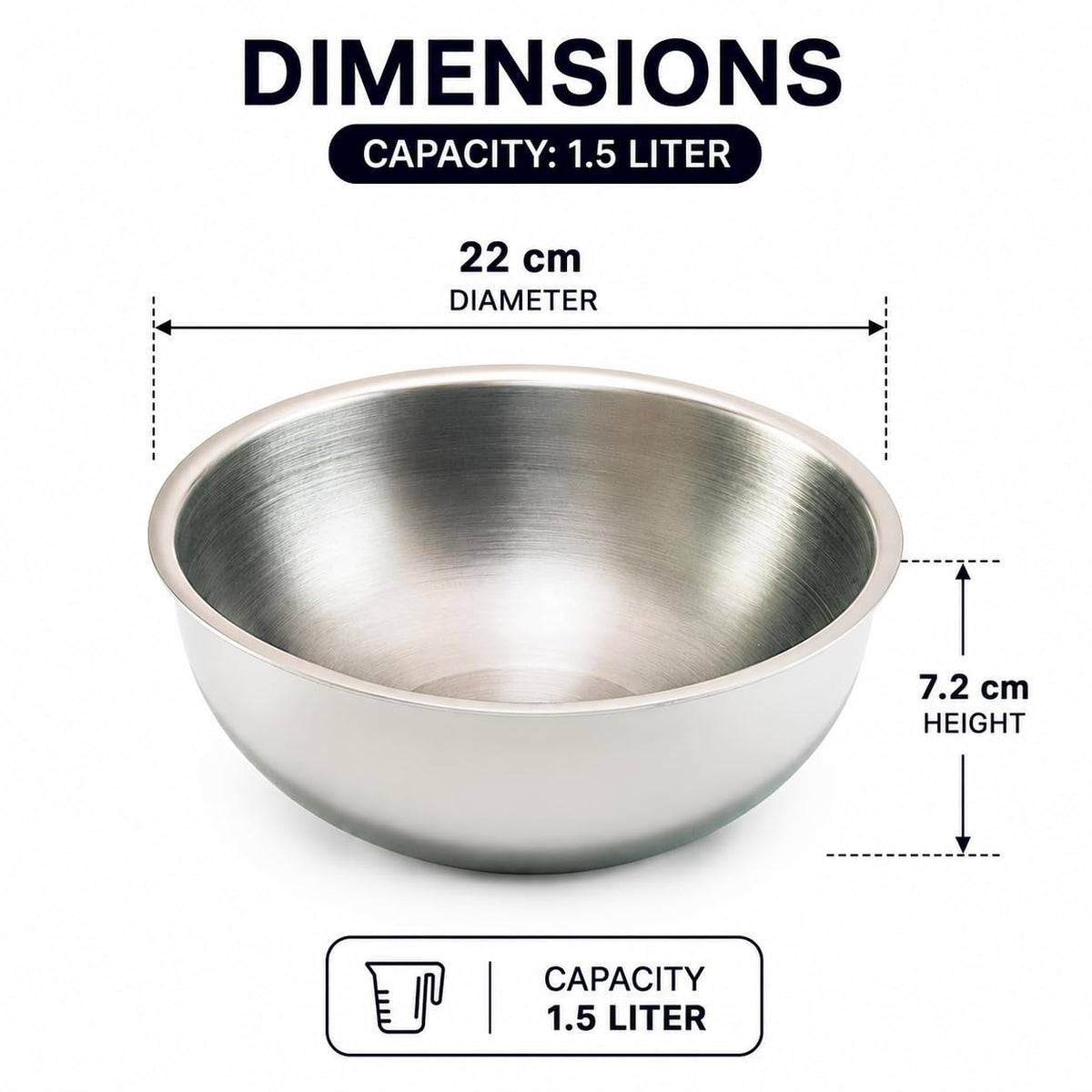 JAGGERY Triply Stainless Steel Cook and Serve Tasla/Tasra with Glass Lid, Consumes Less Oil, Healthy Cooking, Even Htat Distribution - Induction and Gas Stove Ready