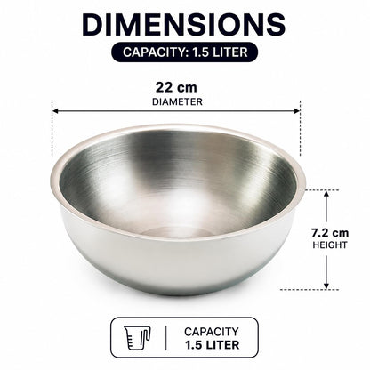 JAGGERY Triply Stainless Steel Cook and Serve Tasla/Tasra with Glass Lid, Consumes Less Oil, Healthy Cooking, Even Htat Distribution - Induction and Gas Stove Ready