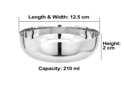 JAGGERY Heavy Gauge Apple Halwa Plates (Dia-11.5cm, H- 3.3cm, 210ml)